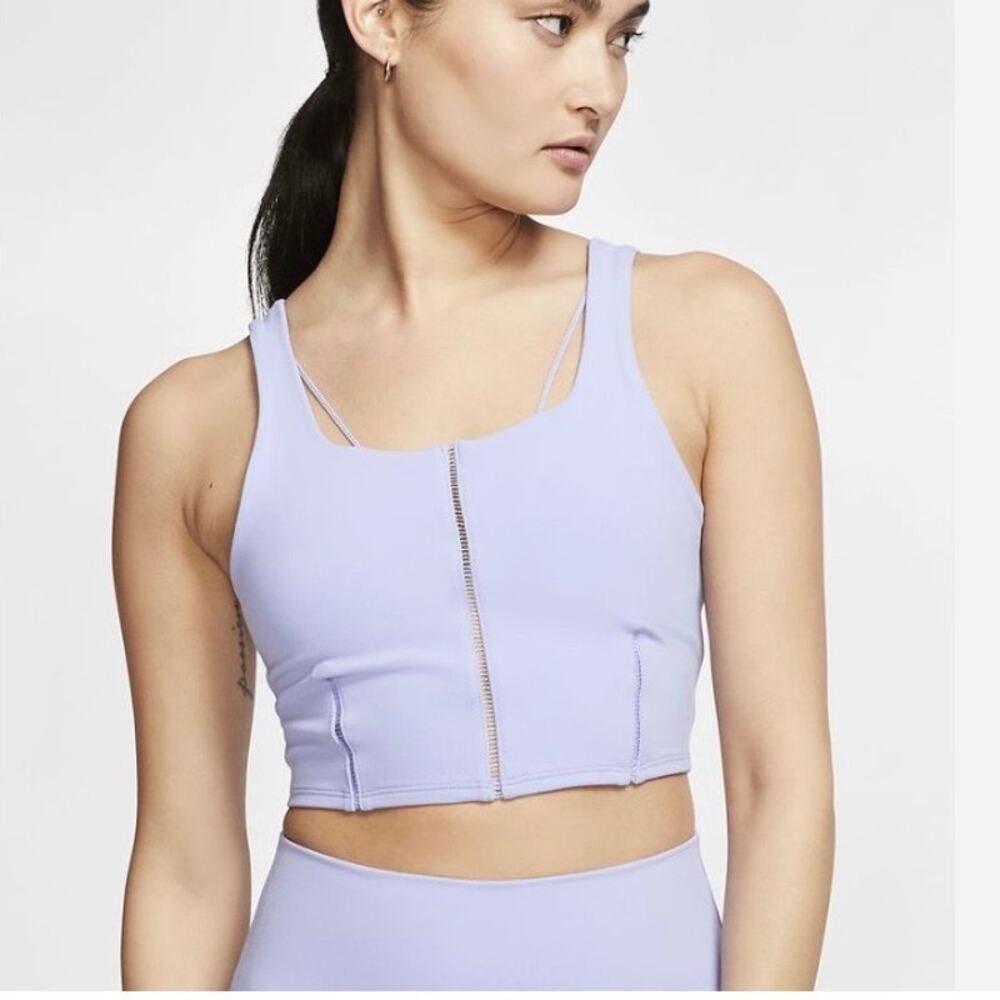 Nike Yoga Luxe Infinalon Crop Top Women's Small Light Purple